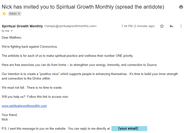 Email sent on your behalf